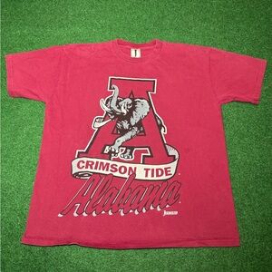 Vintage 90s Alabama Crimson Tide T-shirt, College Football Sportswear (Large)
